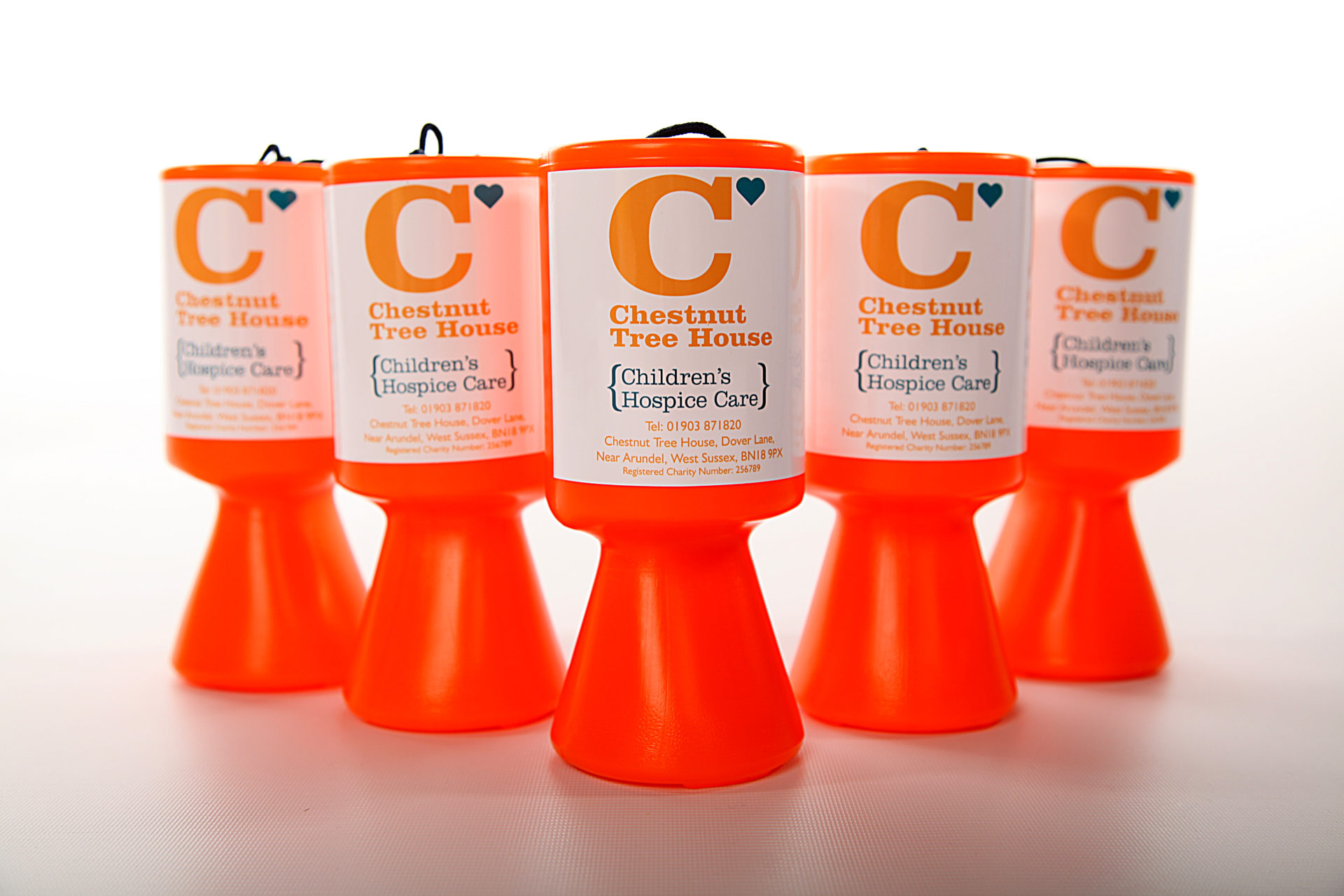 fundraising money tins for Chestnut Tree House