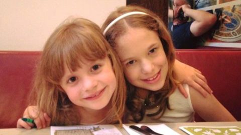 Two young girls supporting Chestnut Tree House