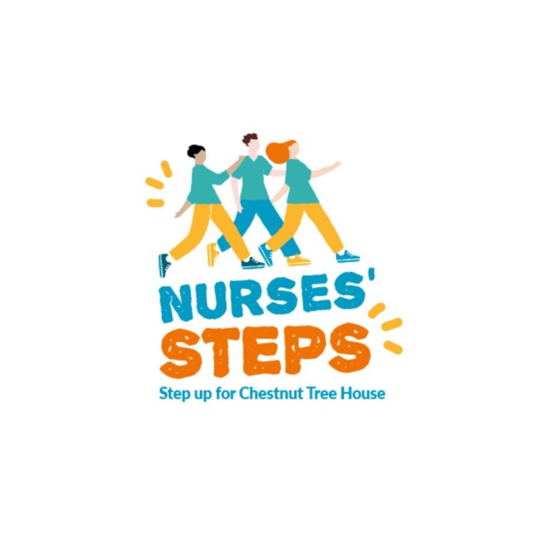 Nurses Step's logo with tagline saying: Step up for Chestnut Tree House