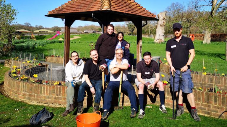 The Airwave team volunteering for the hospice