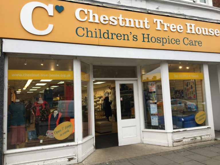 Chestnut Tree House Havant charity shop window