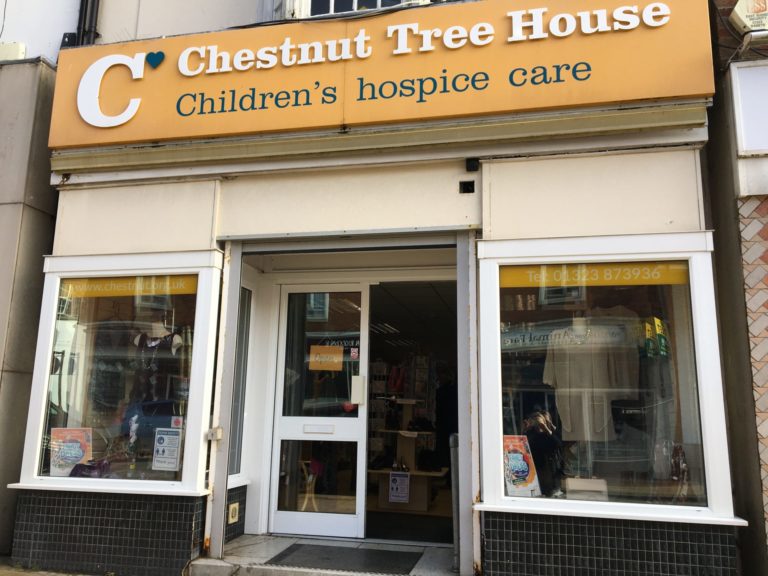 Chestnut Tree House Seaford charity shop window