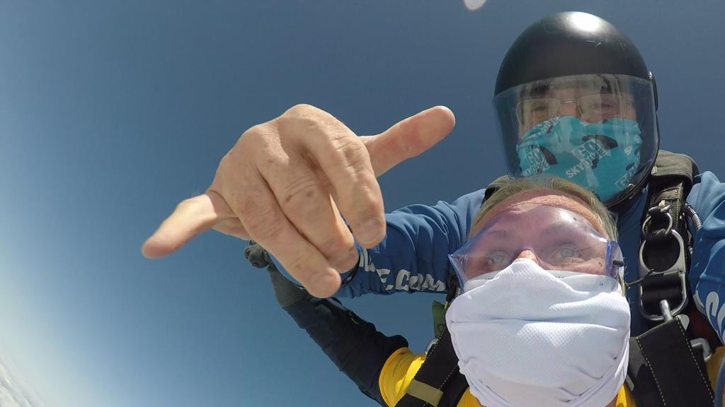 Nicky on a skydive