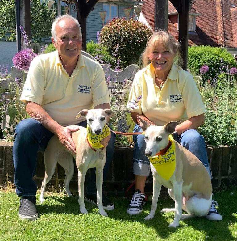 PAT dogs with their handlers at Chestnut Tree House
