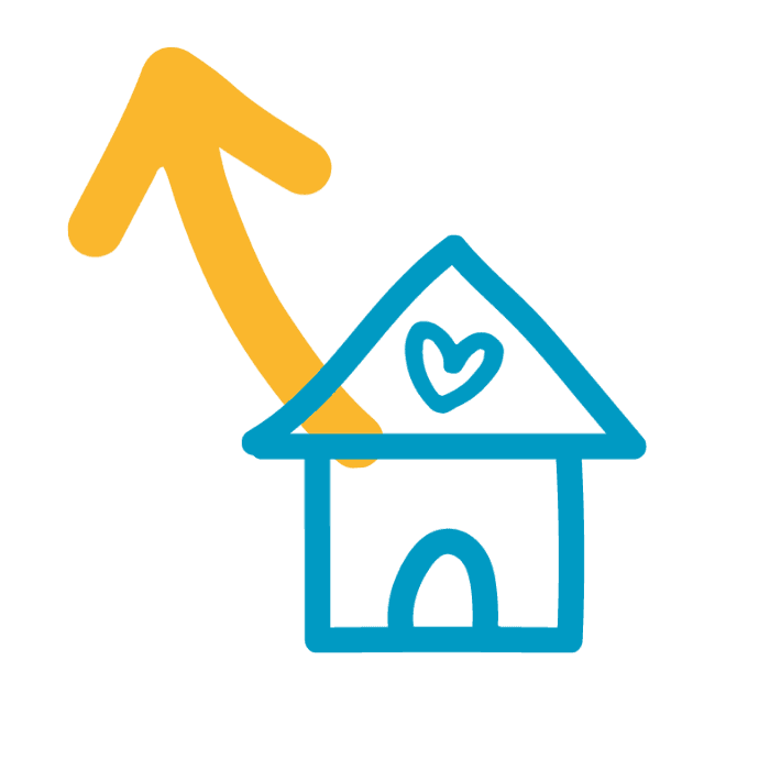 Houser and arrow graphic