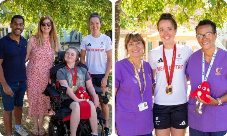 Lizzie with Charlotte, her family and Chestnut staff