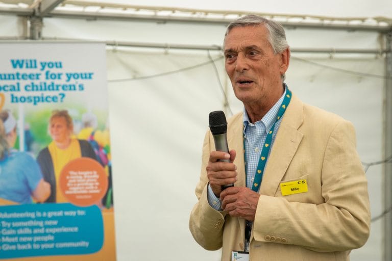 Mike Rymer speaking at an event at Chestnut Tree House