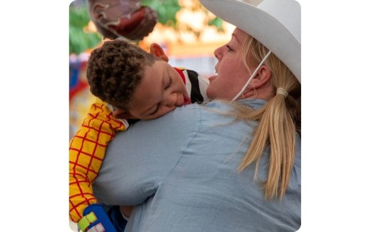 Kai with his mum, Leanne